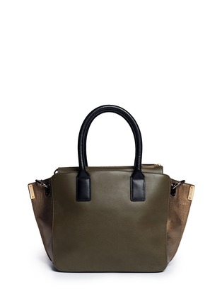 Back View - Click To Enlarge - TIME'S ARROW - 'Jo' mini duo colour leather tote