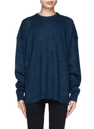 Main View - Click To Enlarge - ACNE STUDIOS - 'Demi Mix' drop shoulder sweater with snood