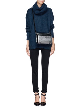 Figure View - Click To Enlarge - ACNE STUDIOS - 'Demi Mix' drop shoulder sweater with snood
