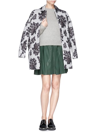 Figure View - Click To Enlarge - MSGM - Faux leather flare skirt