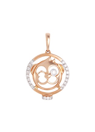 Main View - Click To Enlarge - LC COLLECTION JEWELLERY - Diamond 18k rose gold Chinese zodiac pendant – Monkey