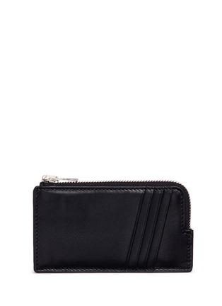 Main View - Click To Enlarge - ALEXANDER WANG - Croc embossed panel leather zip card holder