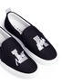Detail View - Click To Enlarge - JOSHUA SANDERS - 'L.A. New York' embroidered skate slip-ons