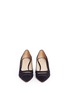 Front View - Click To Enlarge - FABIO RUSCONI - Mesh cutout suede pumps