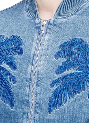 Detail View - Click To Enlarge - STELLA MCCARTNEY - Palm tree embroidered denim bomber jacket