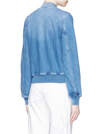 Back View - Click To Enlarge - STELLA MCCARTNEY - Palm tree embroidered denim bomber jacket
