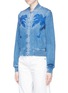 Front View - Click To Enlarge - STELLA MCCARTNEY - Palm tree embroidered denim bomber jacket