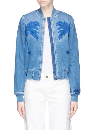 Main View - Click To Enlarge - STELLA MCCARTNEY - Palm tree embroidered denim bomber jacket