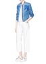 Figure View - Click To Enlarge - STELLA MCCARTNEY - Palm tree embroidered denim bomber jacket