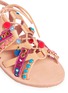 Detail View - Click To Enlarge - MABU BY MARIA BK - 'Adeyta' pompom embellished caged lace-up leather sandals