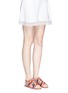 Figure View - Click To Enlarge - MABU BY MARIA BK - 'Adeyta' pompom embellished caged lace-up leather sandals