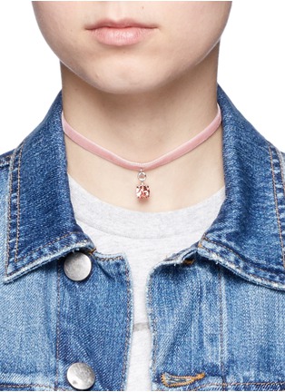 Figure View - Click To Enlarge - JOOMI LIM - 'Shadow of Love' Swarovski crystal velvet choker necklace