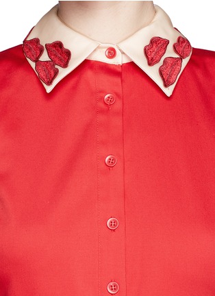 Detail View - Click To Enlarge - ALICE & OLIVIA - Pout lip collared puff dress