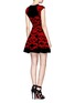 Back View - Click To Enlarge - RVN - Flame lace jacquard knit skater dress