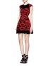 Front View - Click To Enlarge - RVN - Flame lace jacquard knit skater dress