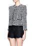 Front View - Click To Enlarge - ALICE & OLIVIA - Kidman open front checked tweed jacket