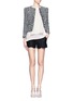 Figure View - Click To Enlarge - ALICE & OLIVIA - Kidman open front checked tweed jacket