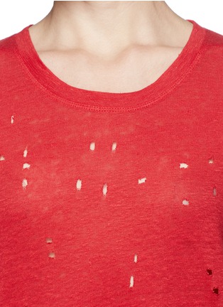 Detail View - Click To Enlarge - IRO - Clay distressed linen T-shirt