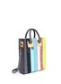 Detail View - Click To Enlarge - SOPHIE HULME - 'Albion' mini glitter rainbow stripe leather box tote