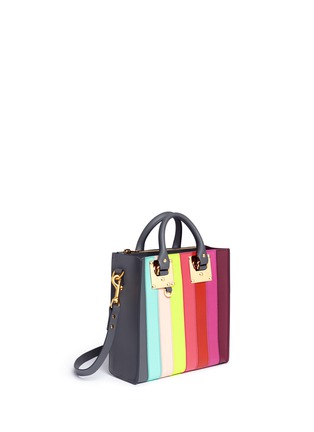 Detail View - Click To Enlarge - SOPHIE HULME - 'Albion Square' rainbow stripe leather tote