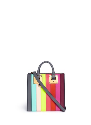 Main View - Click To Enlarge - SOPHIE HULME - 'Albion Square' rainbow stripe leather tote