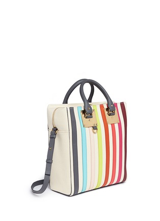 Detail View - Click To Enlarge - SOPHIE HULME - 'Cromwell Mini' rainbow stripe canvas tote