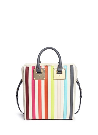 Detail View - Click To Enlarge - SOPHIE HULME - 'Cromwell Mini' rainbow stripe canvas tote