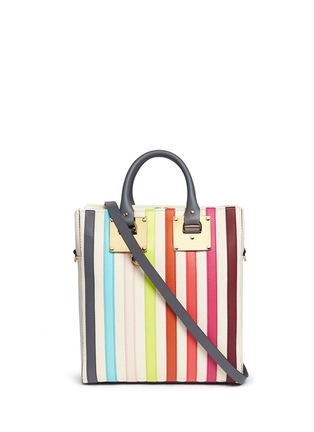 Main View - Click To Enlarge - SOPHIE HULME - 'Cromwell Mini' rainbow stripe canvas tote