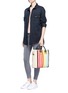 Figure View - Click To Enlarge - SOPHIE HULME - 'Cromwell Mini' rainbow stripe canvas tote