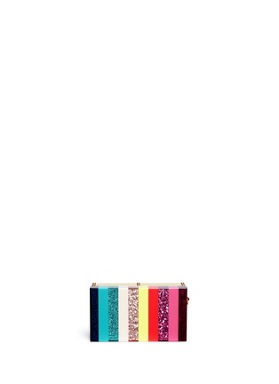 Main View - Click To Enlarge - SOPHIE HULME - 'Compton' glitter rainbow stripe Perspex box clutch