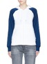 Main View - Click To Enlarge - ADIDAS - 'Girlie' 3-Stripe colourblock drawstring zip hoodie