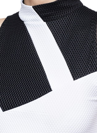 Detail View - Click To Enlarge - ADIDAS - 3-Stripe mesh bodycon dress