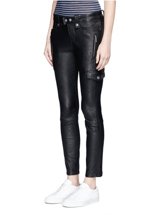 Front View - Click To Enlarge - FRAME - 'Moto' lambskin leather pants