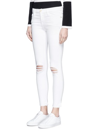 Front View - Click To Enlarge - FRAME - 'Le Skinny de Jeanne' ripped stretch jeans