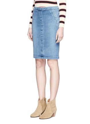 Front View - Click To Enlarge - FRAME - 'Le Pencil' button denim skirt