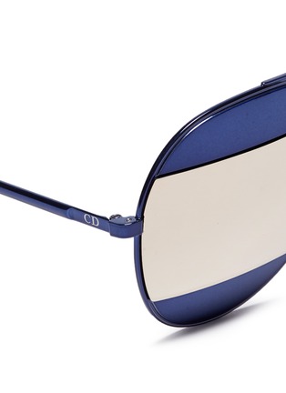 Detail View - Click To Enlarge - DIOR - 'Dior Split 1' inset metal aviator mirror sunglasses