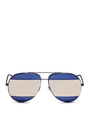Main View - Click To Enlarge - DIOR - 'Dior Split 1' inset metal aviator mirror sunglasses