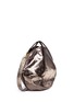 Detail View - Click To Enlarge - A-ESQUE - 'Petal Pure' split handle metallic leather bag