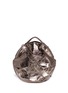 Main View - Click To Enlarge - A-ESQUE - 'Petal Pure' split handle metallic leather bag