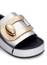 Detail View - Click To Enlarge - STELLA LUNA - Turnlock buckle leather platform slide sandals