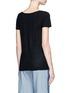 Back View - Click To Enlarge - CRUSH COLLECTION - Cashmere short sleeve pocket sweater