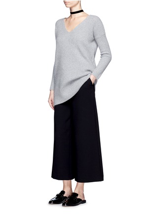 Figure View - Click To Enlarge - CRUSH COLLECTION - x Du Juan cashmere rib knit long sweater