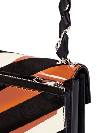 Detail View - Click To Enlarge - PROENZA SCHOULER - 'Hava' stripe suede and patent leather crossbody bag