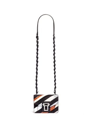 Main View - Click To Enlarge - PROENZA SCHOULER - 'Hava' stripe suede and patent leather crossbody bag