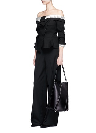 Figure View - Click To Enlarge - PROENZA SCHOULER - 'Hex' medium whipstitch leather bucket bag