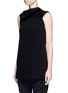 Front View - Click To Enlarge - HAIDER ACKERMANN - 'Duplessis' velvet trim twisted shoulder sleeveless top