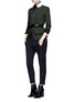 Figure View - Click To Enlarge - HAIDER ACKERMANN - 'Duplessis' velvet trim twisted shoulder sleeveless top