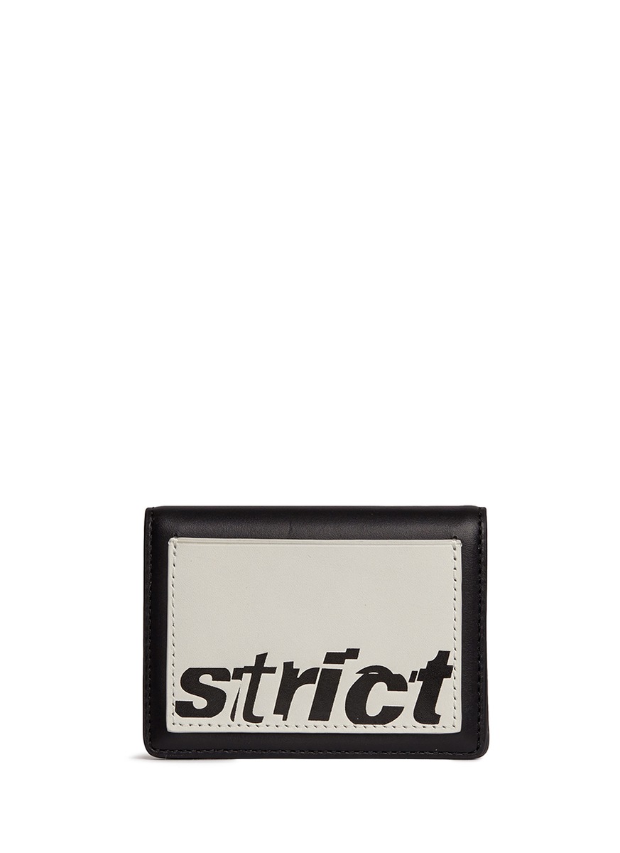 'E-W' artwork print leather card holder