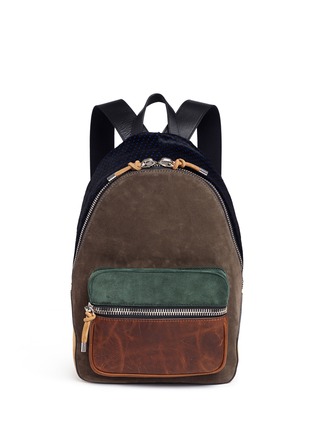 Main View - Click To Enlarge - ALEXANDER WANG - 'Berkley' polka dot print calfhair panelled suede backpack