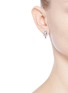 Figure View - Click To Enlarge - FALLON - 'Monarch' cubic zirconia petal stud earrings
